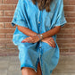 Light Blue Vintage Wash Loose Denim Shirt Dress