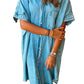 Light Blue Vintage Wash Loose Denim Shirt Dress