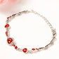 Fiery Red Valentine Heart Shape Gem Bracelet