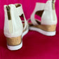 White Crisscross Detail Hollowed Leather Gladiator Sandals