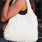 Rose Textured Pleated Bubble Shoulder Bag