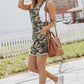 Green Camo Raw Hem Short Overall Dress