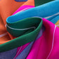 Multicolor Swirl Color Block Print Lantern Sleeve Shirt