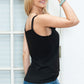 Black Basic & Casual Split V Neck Tank Top