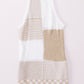 White Colorblock Knitted Halter Sleeveless Top