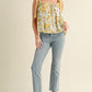 Yellow Floral Patchwork Boho Knot Straps Top