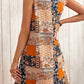 Orange Casual Floral Print Short Tank Dress