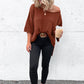 Apricot Casual Solid Rib-Knit Short Sleeve Top