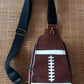 Brown Rugby PU Mini Crossbody Bag