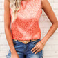 Rose Satin Leopard Casual Round Neck Tank Top