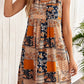 Orange Casual Floral Print Short Tank Dress