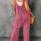 Black Casual Spaghetti Straps Wide Leg Pocketed Jumpsuits