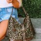 Brown Leopard Stud Western Shoulder Bag