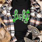 Black St. Patricks Lucky Clover Graphic O Neck T Shirt