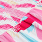 Pink Brush Stroke Printed Smocked Ruffle Tiered Dress