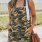 Green Camo Raw Hem Short Overall Dress