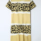 Grey Leopard Tie Dye Color Block V-Neck T-Shirt Dress
