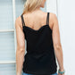 Black Basic & Casual Split V Neck Tank Top