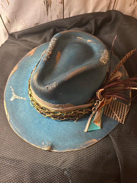 Rare Hat Custom Turquoise Medium